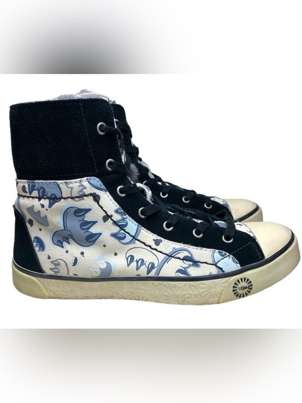 UGG Stellah Claw Money Graffiti High Top Sneakers Women 8 Sheepskin 2012 1001808